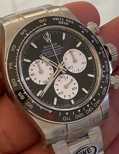 40 mm رولكس دايتونا مينا  أسود وعدادات بيضاء