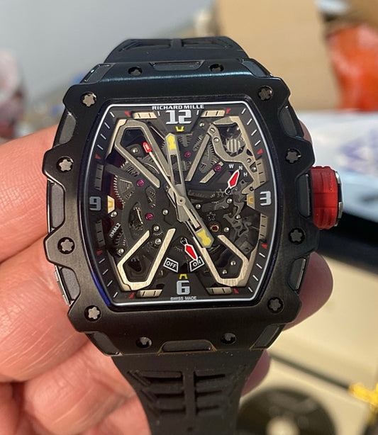 ريتشارد ميل اصدار رافيل نادال اسود - الساعة نادرة جداً  - كلين ماستر مع كامل مرفقاتها