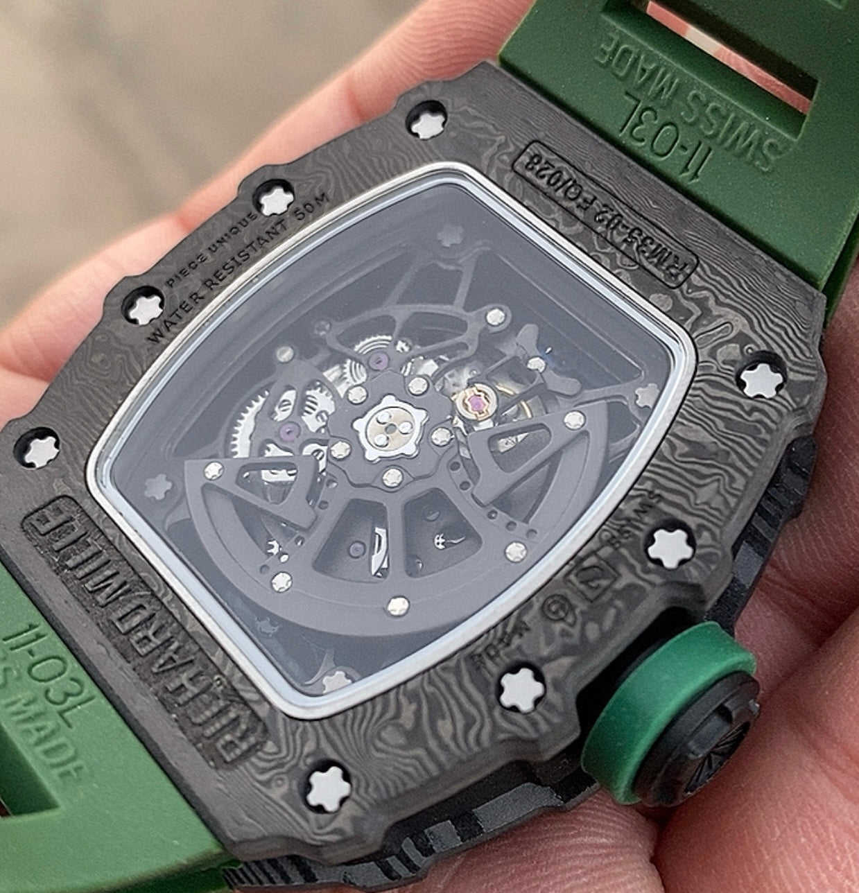 RM 35-02 RAFA - ريتشارد ميل اصدار ليميتد رافايل نادال لون ارمي (السعر بالاردني 550 دينار واصلة لعمان)