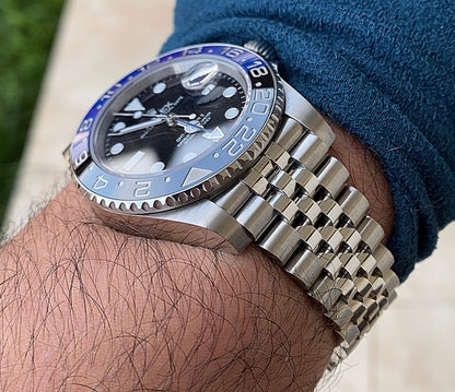 ٣٥٥٠ شيكل توصيل لفلسطين رولكس باتمان كلين طبق الأصل - سيريال حقيقي ماكينة سويسري