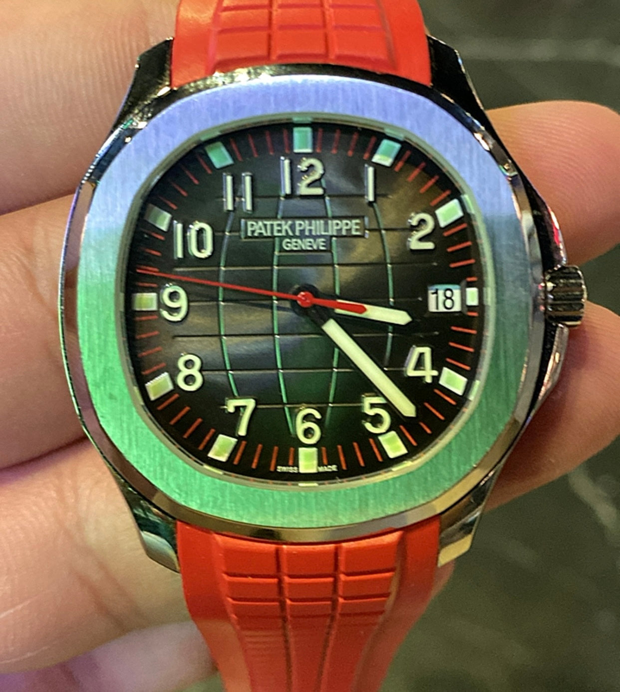 باتيك فيليب تكوا نوت ستراب احمر طبق الأصل (صور حقيقية دون تعديل)