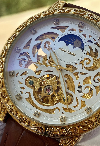 اكوناستك كونستانتين مون فيس - لون ذهبي ماكينة سويسرية