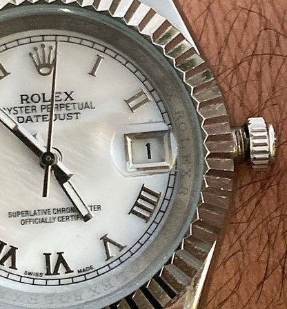 رولكس دايت جست نادرة جداً مينا صدف ارقام رومانية سير جوبلي - تطابق مع الاصلية جراند ماستر