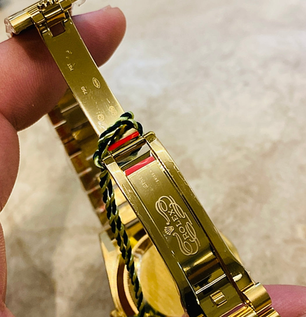 رولكس دايت ديت يالو جولد باڤيد دايال- ماكينة سويسري طبق طبق الأصل