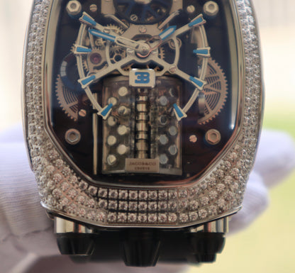 ساعة جاكوب اند كو اصدار خاص بوجاتي شيرون دايموند - حبة واحدة لأول شخص