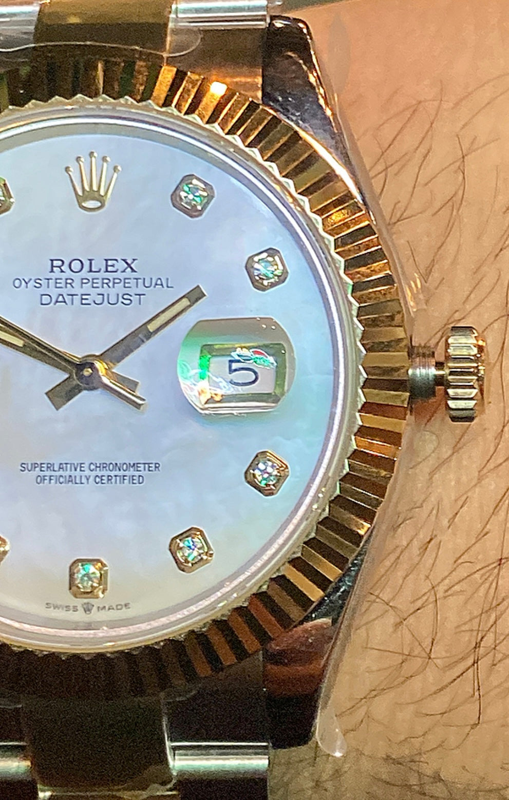 رولكس دايت جاست مينا صدف ارقام الماس - تو تون كلين طبق الأصل اعلى جودة ماكينة سويسري
