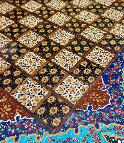 تحفة فنية صناعة يدوية - طاولي و شطرنج رسمة واحدة فقط يعني الحبة الوحيدة في العراق - احجار الطاولي و الشطرنج صناعة يدوي  بادق التفاصيل (t3)