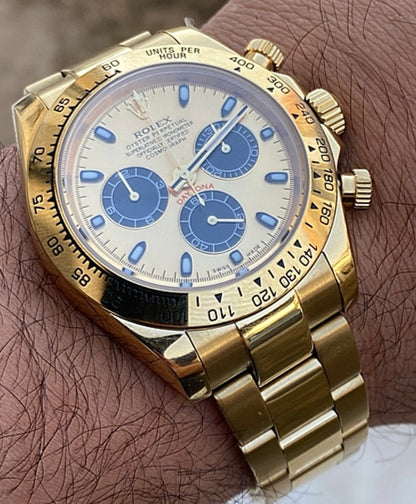 رولكس دايتونا يالو جولد - كلين طبق الاصل كوزمو جراف ماكينة حركة سويسري