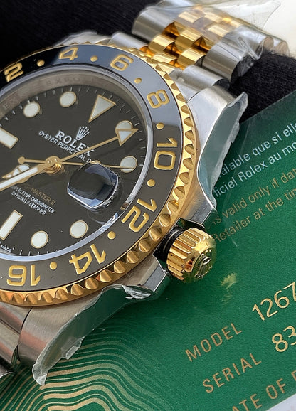40 mm رولكس جي إم تي ماستر 2 ستانلس ستيل مع ذهب أصفر