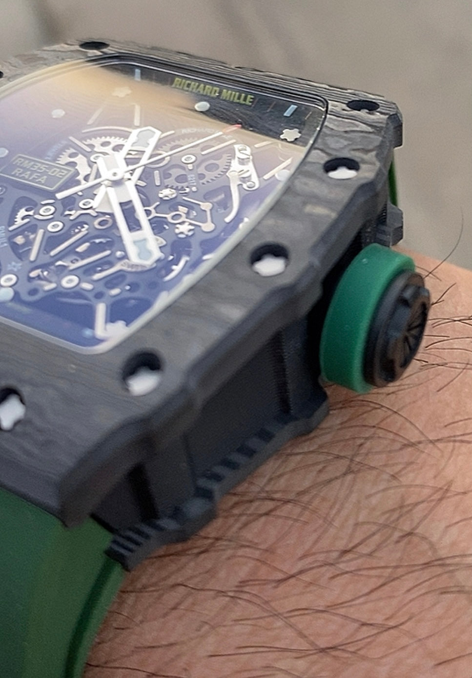 RM 35-02 RAFA - ريتشارد ميل اصدار ليميتد رافايل نادال لون ارمي (السعر بالاردني 550 دينار واصلة لعمان)