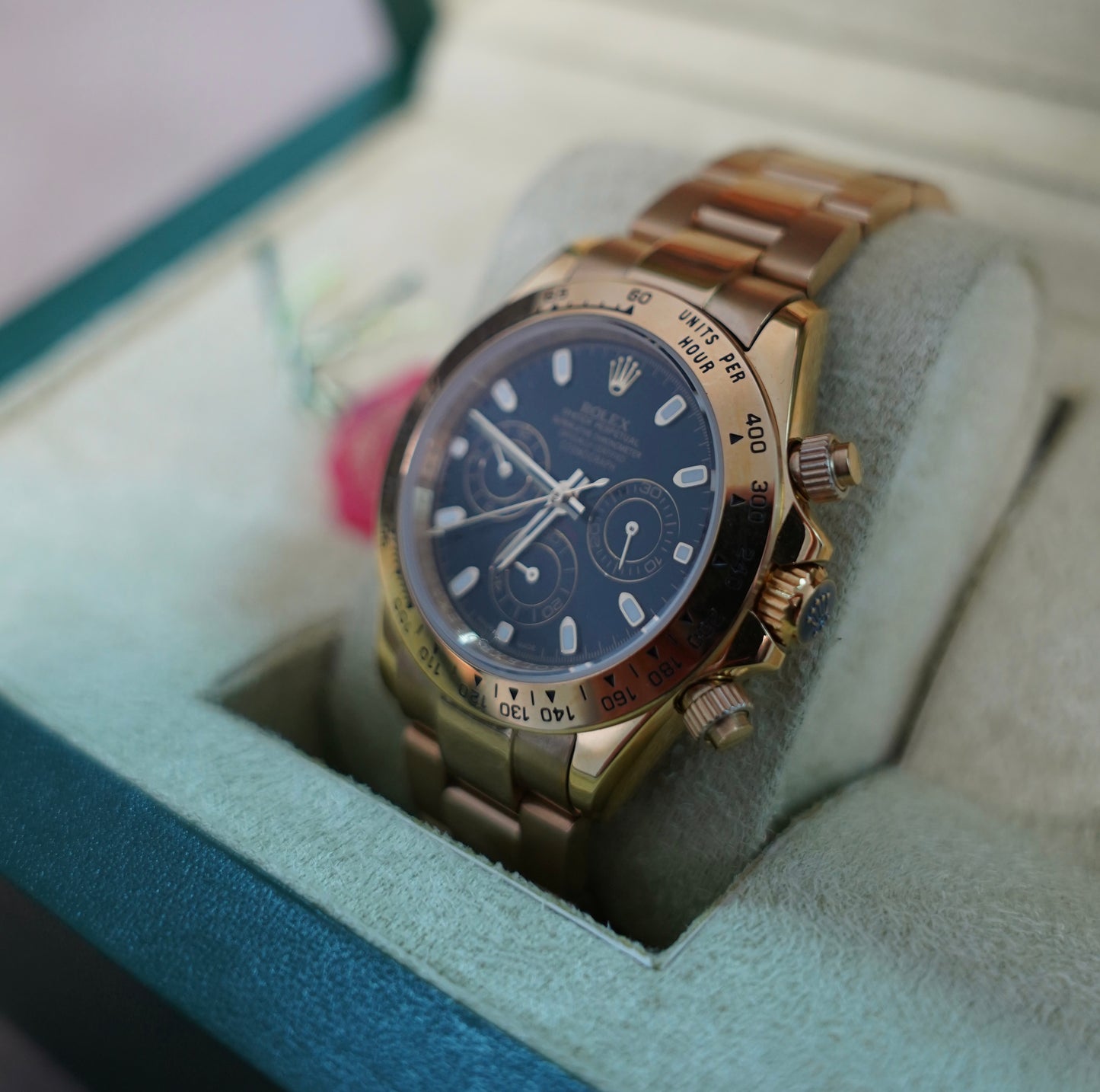 43 mm رولكس دايتونا ذهبي و اسود سوبر كواليتي