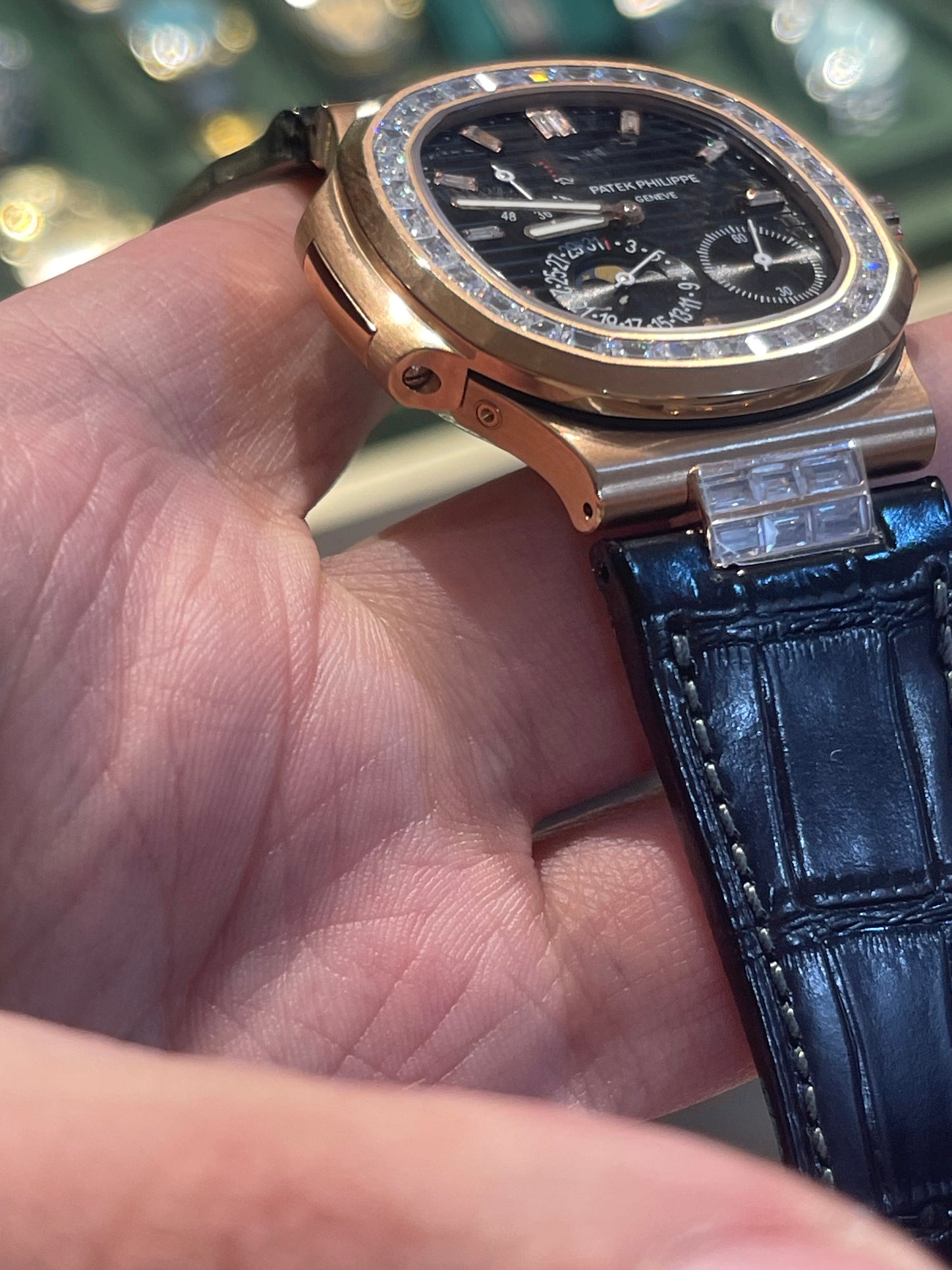 باتيك فيليب 5712 كلين طبق الأصل لا تميز عن الأصلية- ستراب اسود