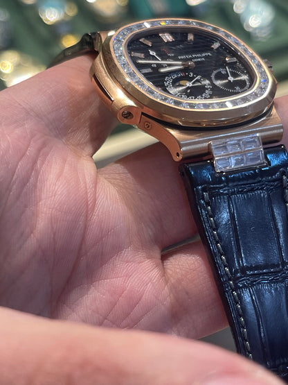 باتيك فيليب 5712 كلين طبق الأصل لا تميز عن الأصلية- ستراب اسود