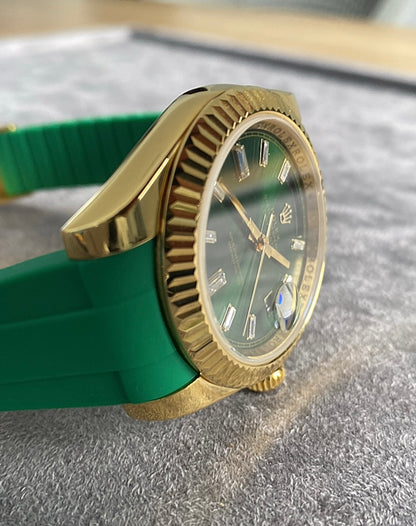 رولكس داي ديت جرين اومبريه ستراب اخضر - جودة الساعة جراند ماستر