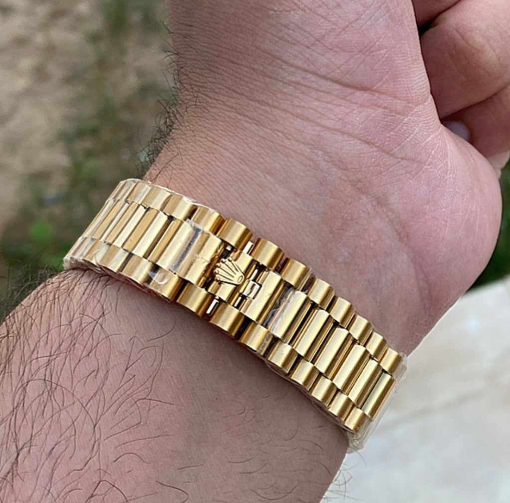 رولكس داي ديت يالو جولد ذهب اصفر- كلين طبق الاصل لاتفرق - الذهب طلاء عيار ١٨  ماكينة مطابقة لرواكس الاصلية - سيريال حقيقي محفور عالساعة