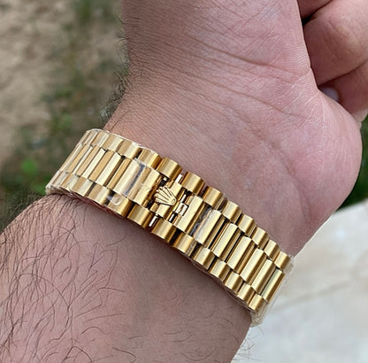 رولكس داي ديت يالو جولد ذهب اصفر- كلين طبق الاصل لاتفرق - الذهب طلاء عيار ١٨  ماكينة مطابقة لرواكس الاصلية - سيريال حقيقي محفور عالساعة