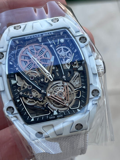 Rm carbon white اخف ساعه بالعالم لون ابيض الساعه طبق الأصل
