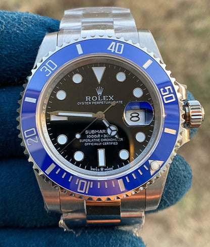 رولكس سابمارينر بيزل ازرق مينا اسود - ريفرنس حديد كلين طبق الأصل ماكينة سويسري
