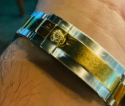 رولكس سابمارينر تو تون جولد كلين طبق الأصل - ماكينة سويسري - هذه صور الساعة الحقيقية