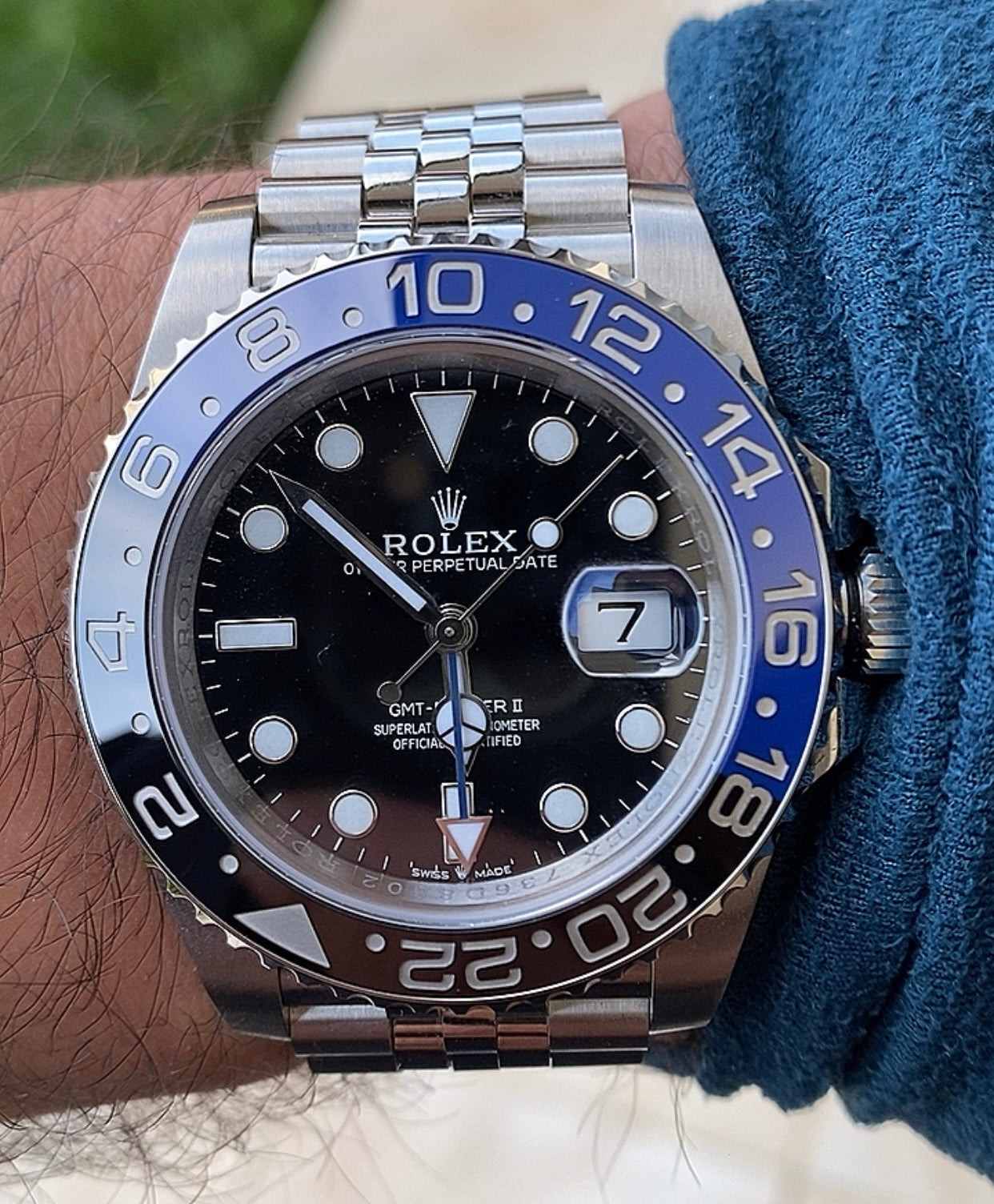 ٣٥٥٠ شيكل توصيل لفلسطين رولكس باتمان كلين طبق الأصل - سيريال حقيقي ماكينة سويسري