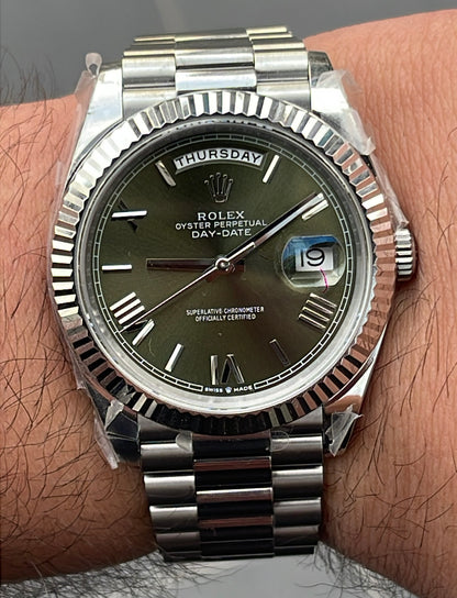 Rolex day date olive- كلين طبق الأصل