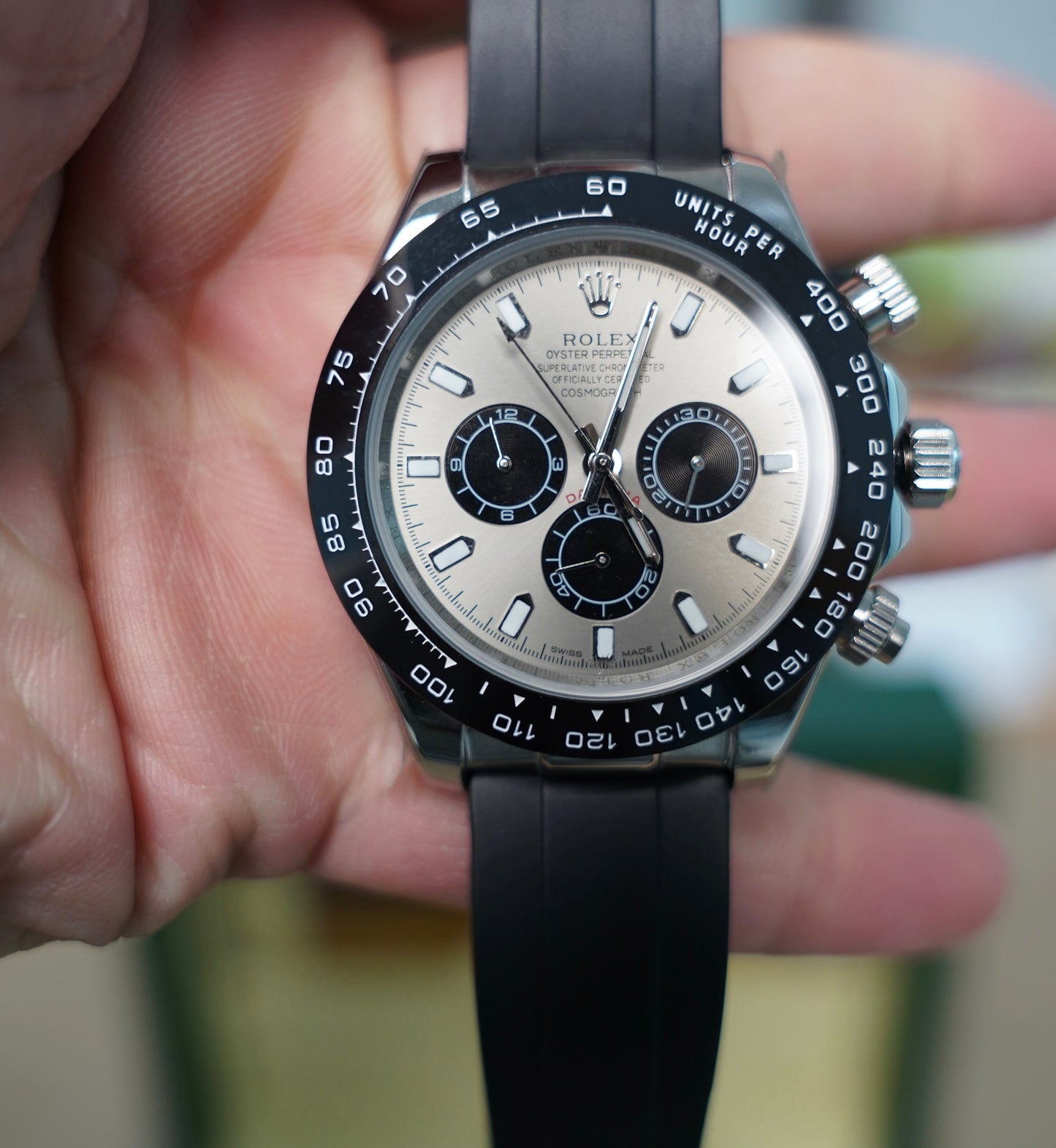 43 mm رولكس دايتونا باندا سلڤر سوبر كواليتي