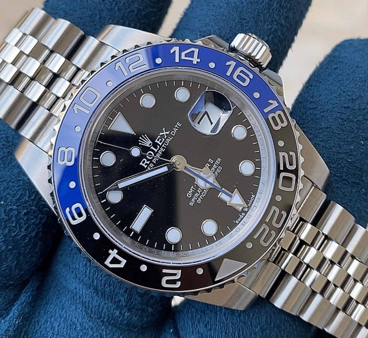 ٣٥٥٠ شيكل توصيل لفلسطين رولكس باتمان كلين طبق الأصل - سيريال حقيقي ماكينة سويسري