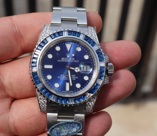 Rolex Submariner Blue Ruby - رولكس سابمارينر بلو روبي كلين طبق الأصل