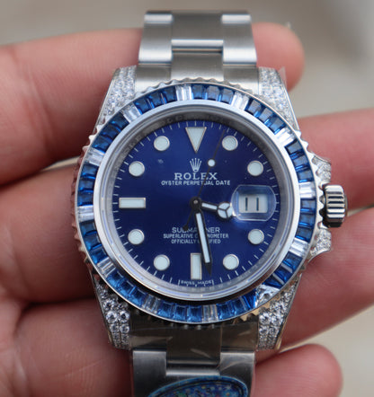 Rolex Submariner Blue Ruby - رولكس سابمارينر بلو روبي كلين طبق الأصل