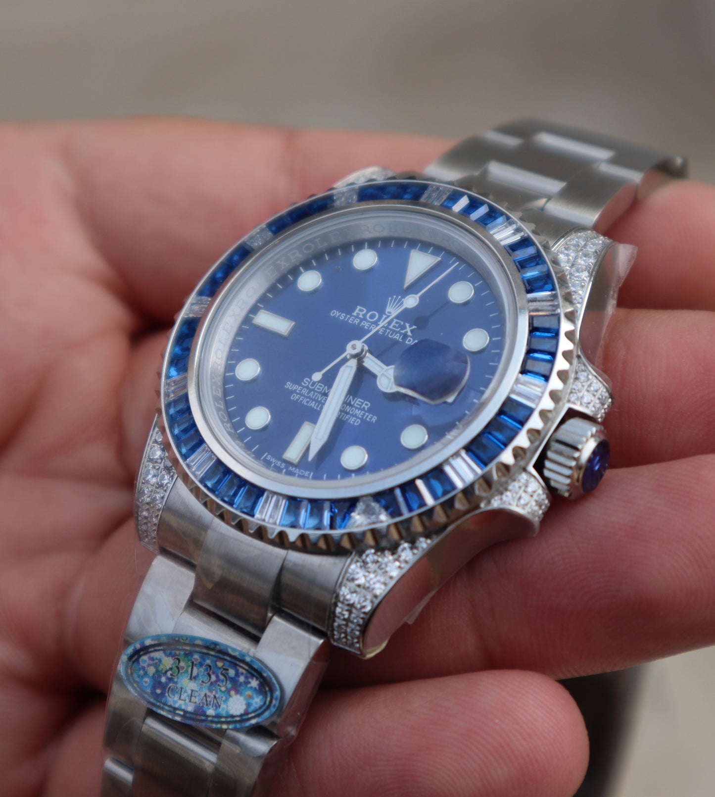 Rolex Submariner Blue Ruby - رولكس سابمارينر بلو روبي كلين طبق الأصل