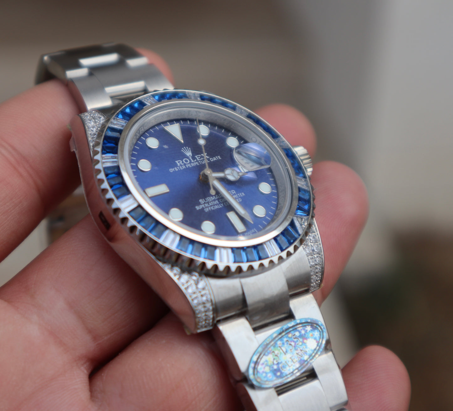 Rolex Submariner Blue Ruby - رولكس سابمارينر بلو روبي كلين طبق الأصل