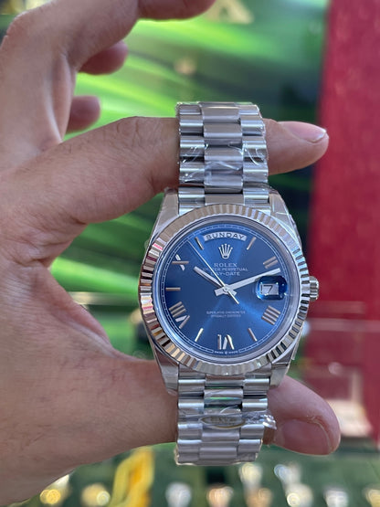 رولكس داي ديت مينا ازرق كلين طبق الاصل قطعه واحده شباب الترا فينيش