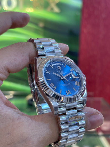 رولكس داي ديت مينا ازرق كلين طبق الاصل قطعه واحده شباب الترا فينيش