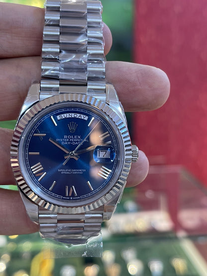 رولكس داي ديت مينا ازرق كلين طبق الاصل قطعه واحده شباب الترا فينيش