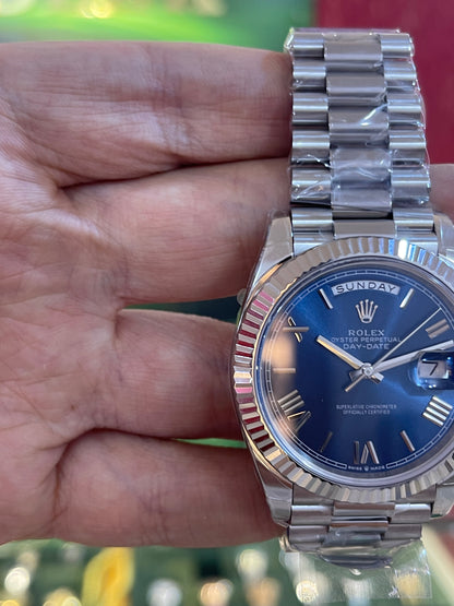 رولكس داي ديت مينا ازرق كلين طبق الاصل قطعه واحده شباب الترا فينيش