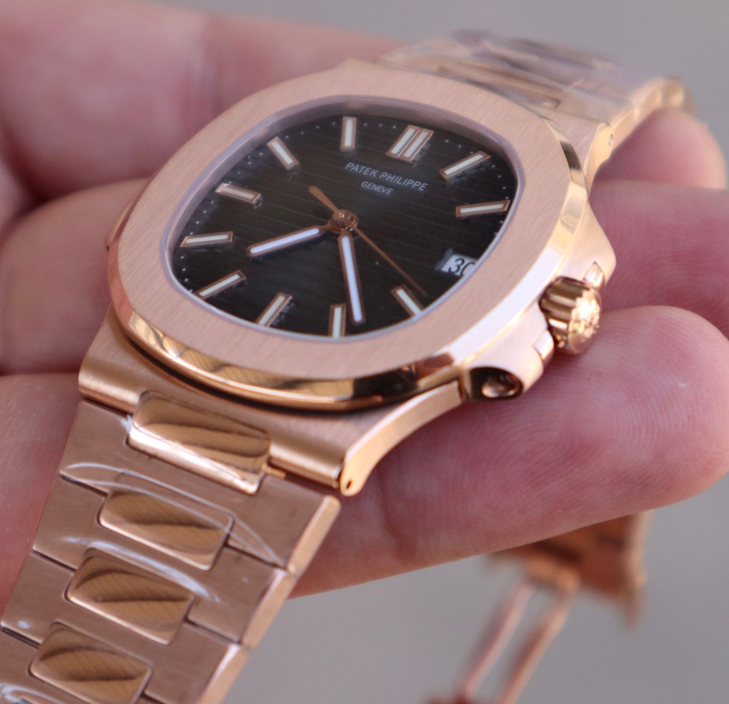 باتيك فيليب نوتلس فول روز جولد - كلين قطعة واحدة طبق الأصل