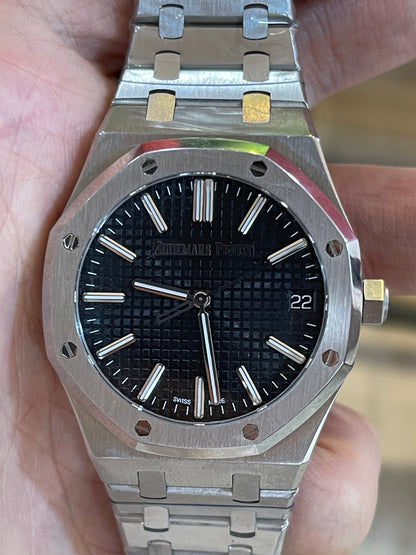 AP ROYAL OUK BLACK DIALN كلين طبق الاصل قطر 41