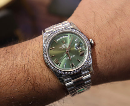 Clean Rolex DayDate Olive Dial - حبة واحدة في العراق كلين طبق الأصل