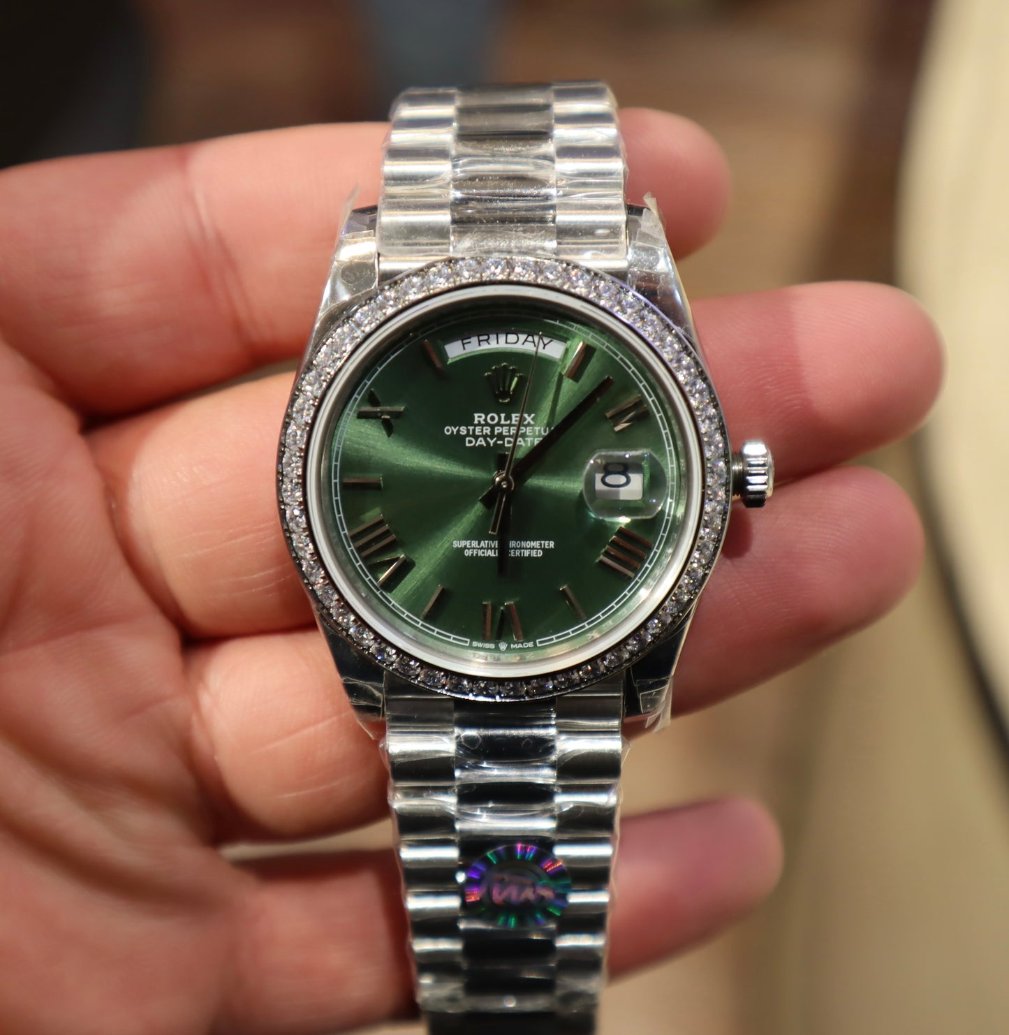 Clean Rolex DayDate Olive Dial - حبة واحدة في العراق كلين طبق الأصل