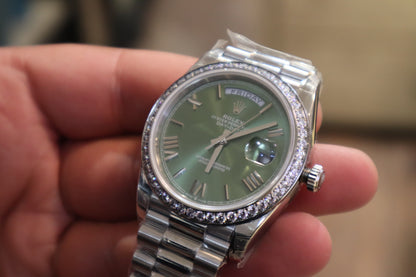 Clean Rolex DayDate Olive Dial - حبة واحدة في العراق كلين طبق الأصل