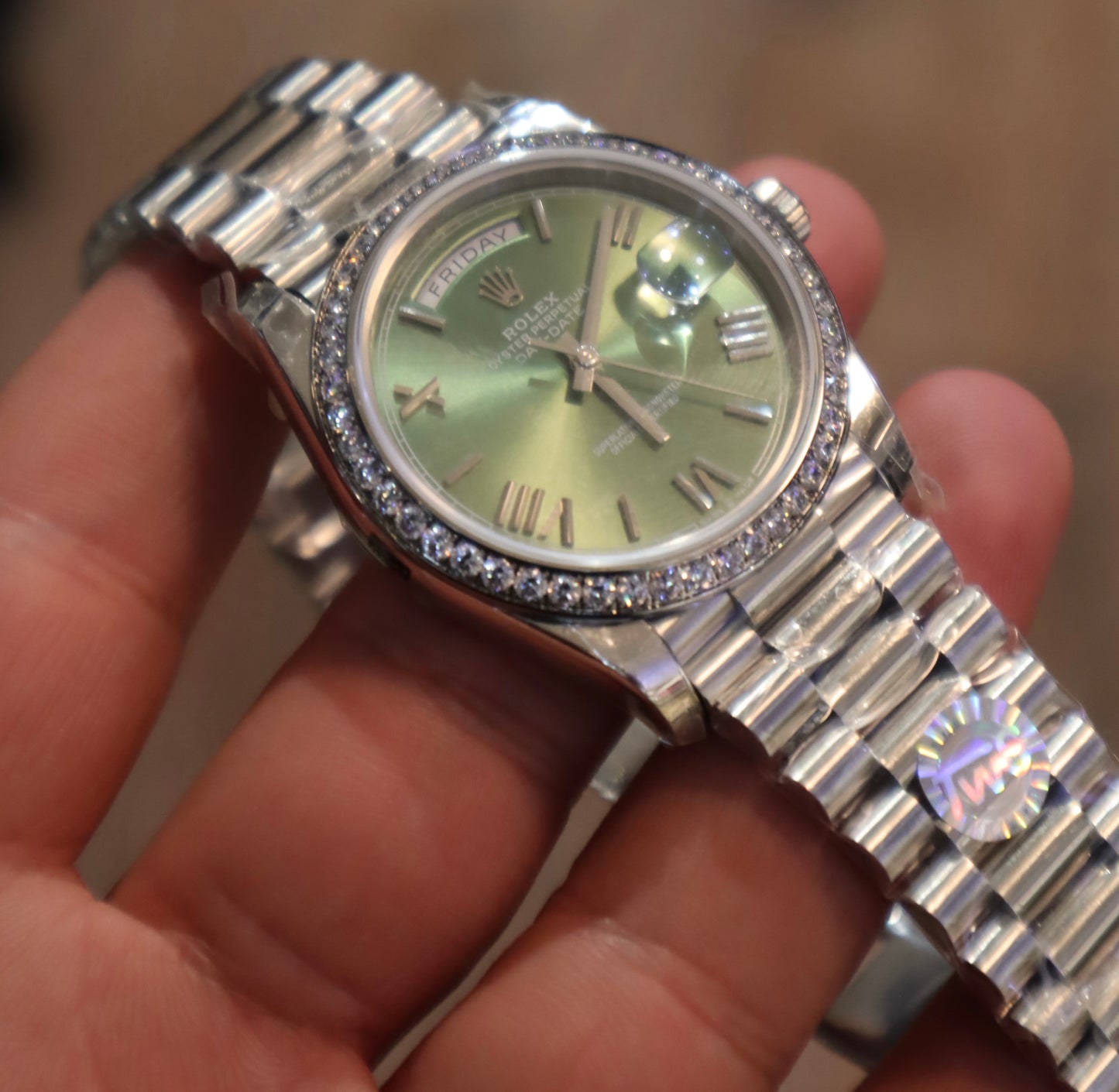 Clean Rolex DayDate Olive Dial - حبة واحدة في العراق كلين طبق الأصل