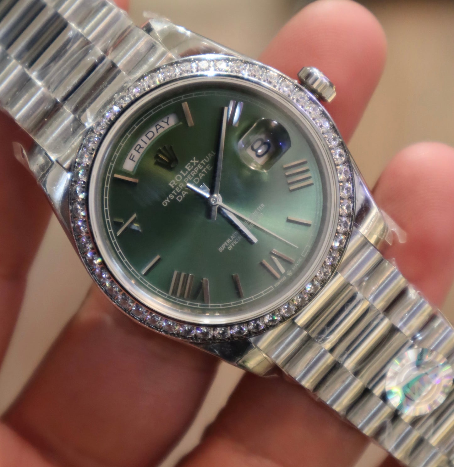 Clean Rolex DayDate Olive Dial - حبة واحدة في العراق كلين طبق الأصل