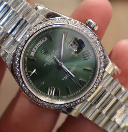 Clean Rolex DayDate Olive Dial - حبة واحدة في العراق كلين طبق الأصل