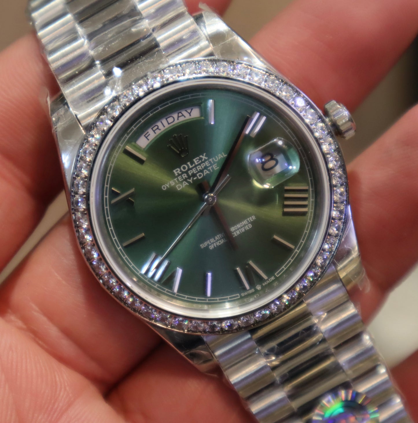 Clean Rolex DayDate Olive Dial - حبة واحدة في العراق كلين طبق الأصل