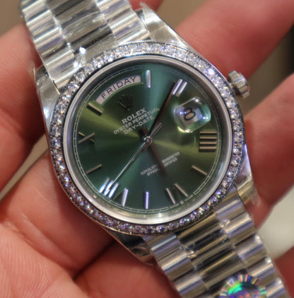 Clean Rolex DayDate Olive Dial - حبة واحدة في العراق كلين طبق الأصل