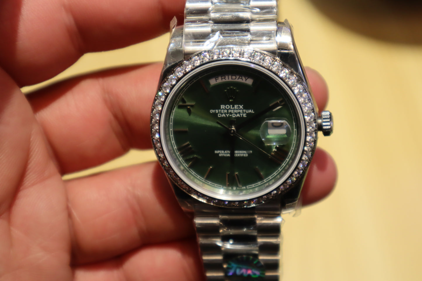 Clean Rolex DayDate Olive Dial - حبة واحدة في العراق كلين طبق الأصل
