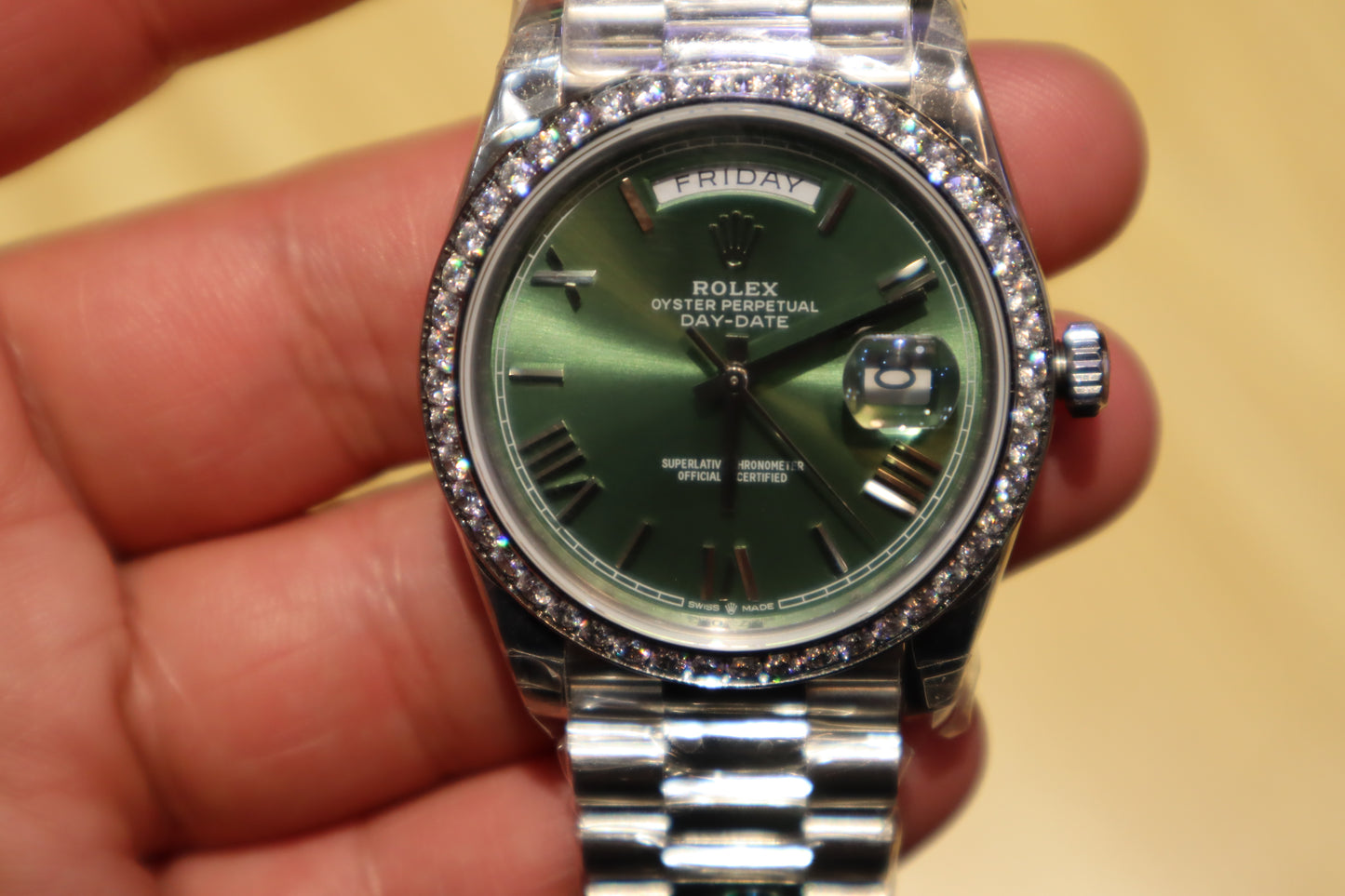 Clean Rolex DayDate Olive Dial - حبة واحدة في العراق كلين طبق الأصل