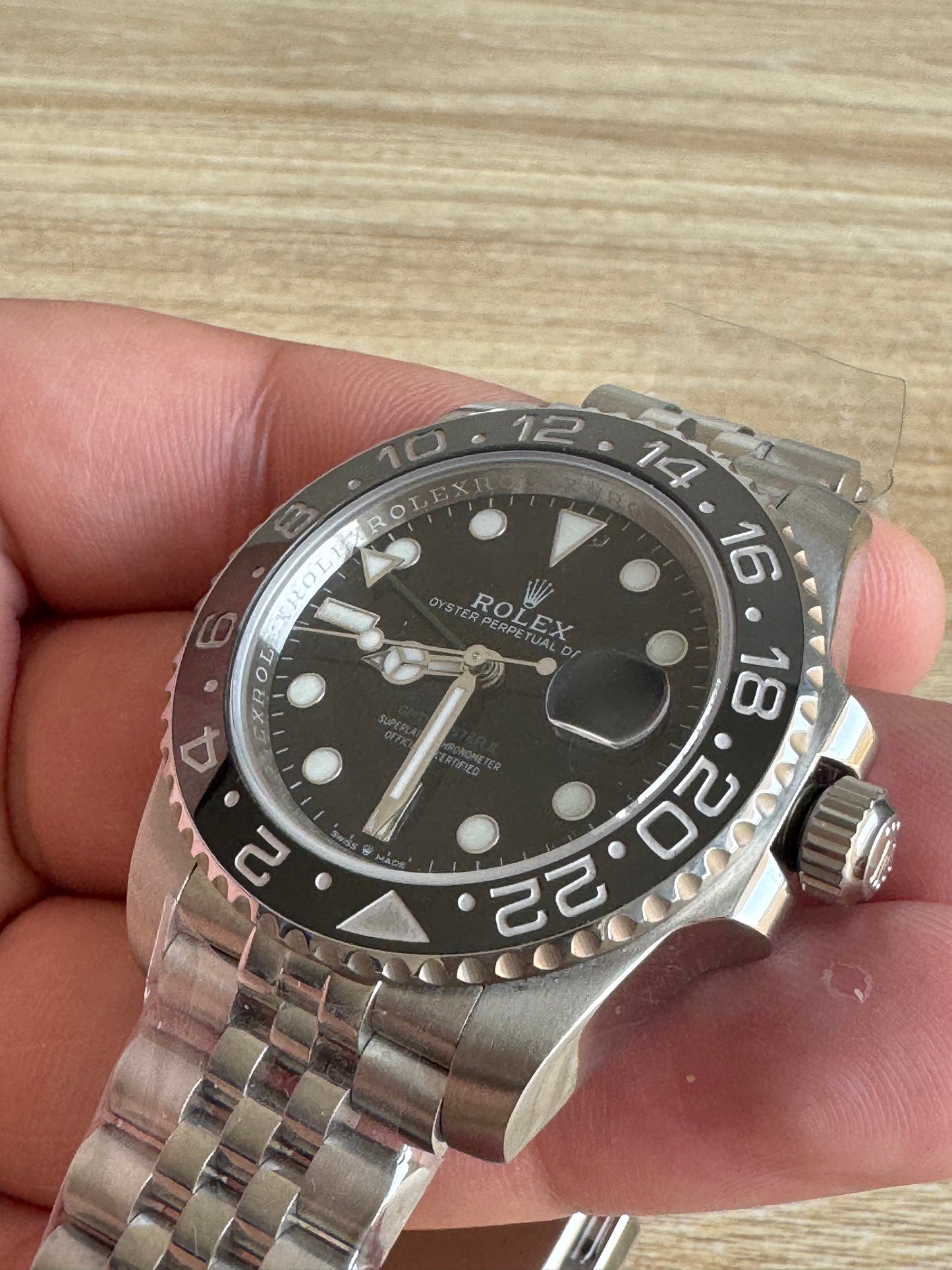 رولكس جي ام تي ماستر - كلين طبق الاصل ماكينة سويسري - ستراب جوبلي حبة واحدة