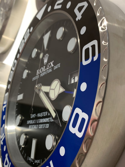 ساعه حائط بتصميم رولكس باتمان -  تصميم دقيق تاريخ.وعقربين ROLEX GMT BATMAN