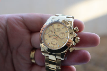 رولكس دايتونا فل جولد  - الأعلى طلباً جودة الساعة مطابقه تماما - كلين-